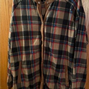 Women's Southern Stitch snap Plaid Jacket with Brown Accents